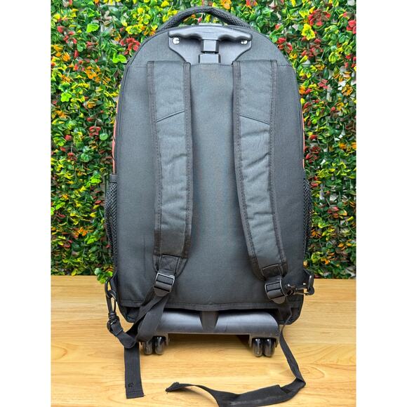 Nike Luggage Convertible Rolling Bag to Backpack Black Coral Carry On Travel GUC - Picture 6 of 12